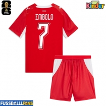 Schweiz Breel Embolo #7 Heimtrikotsatz Kinder EM 2024 Kurzarm (+ Kurze Hosen)